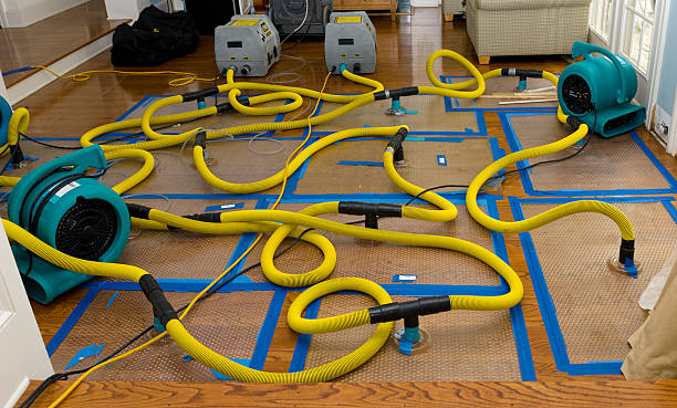 Professional Flood Damage Restoration technician working in New London, CT